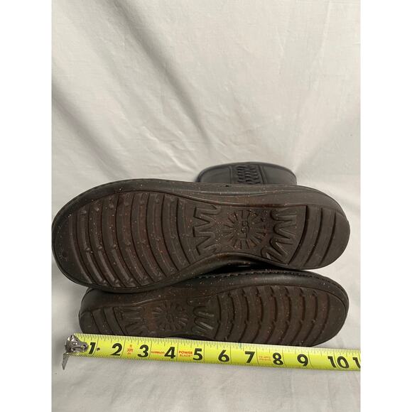 UGG Leather Zip Boots Women’s 10 Black Shearling Lined - Picture 6 of 6